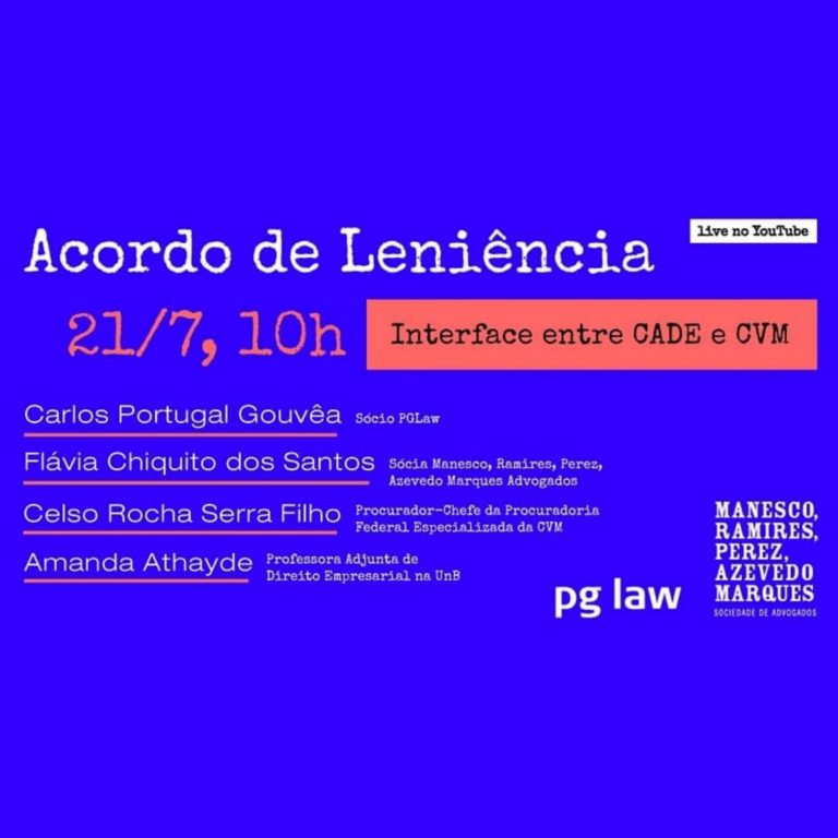 Manesco organiza com PGLaw webinar sobre Acordo de Leniência